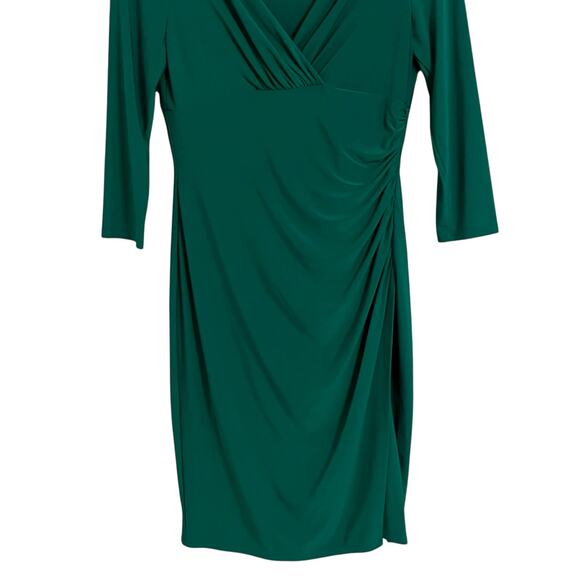 Ralph Lauren VNeck Ruched 3/4 Sleeve Dress - Picture 3 of 7